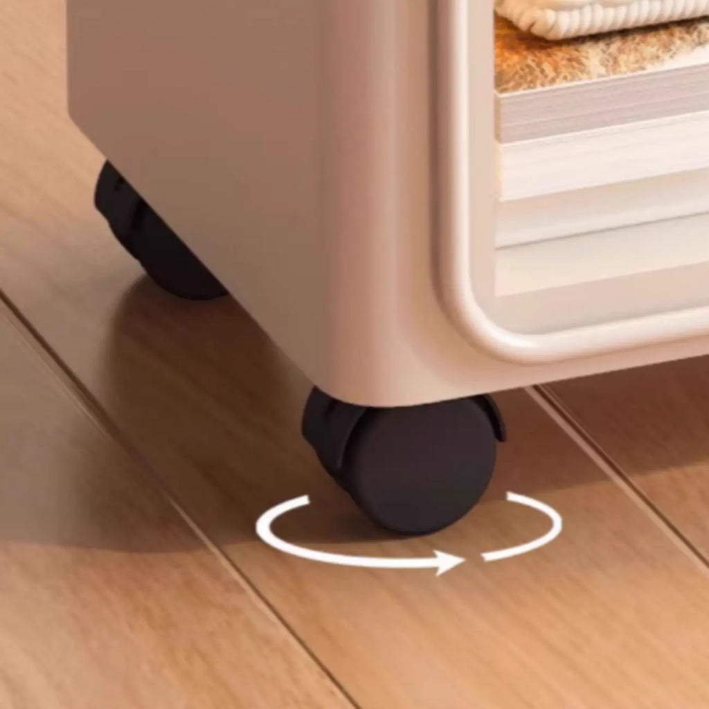 3-Tier Modern Acrylic Wheeled Storage Side Table Off-White