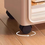 3-Tier Modern Acrylic Wheeled Storage Side Table Off-White