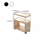 3-Tier Modern Acrylic Wheeled Storage Side Table Off-White