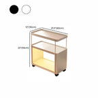 3-Tier Modern Acrylic Wheeled Storage Side Table Off-White