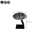 Black C-shaped Round Marble Top Living Room Side Table
