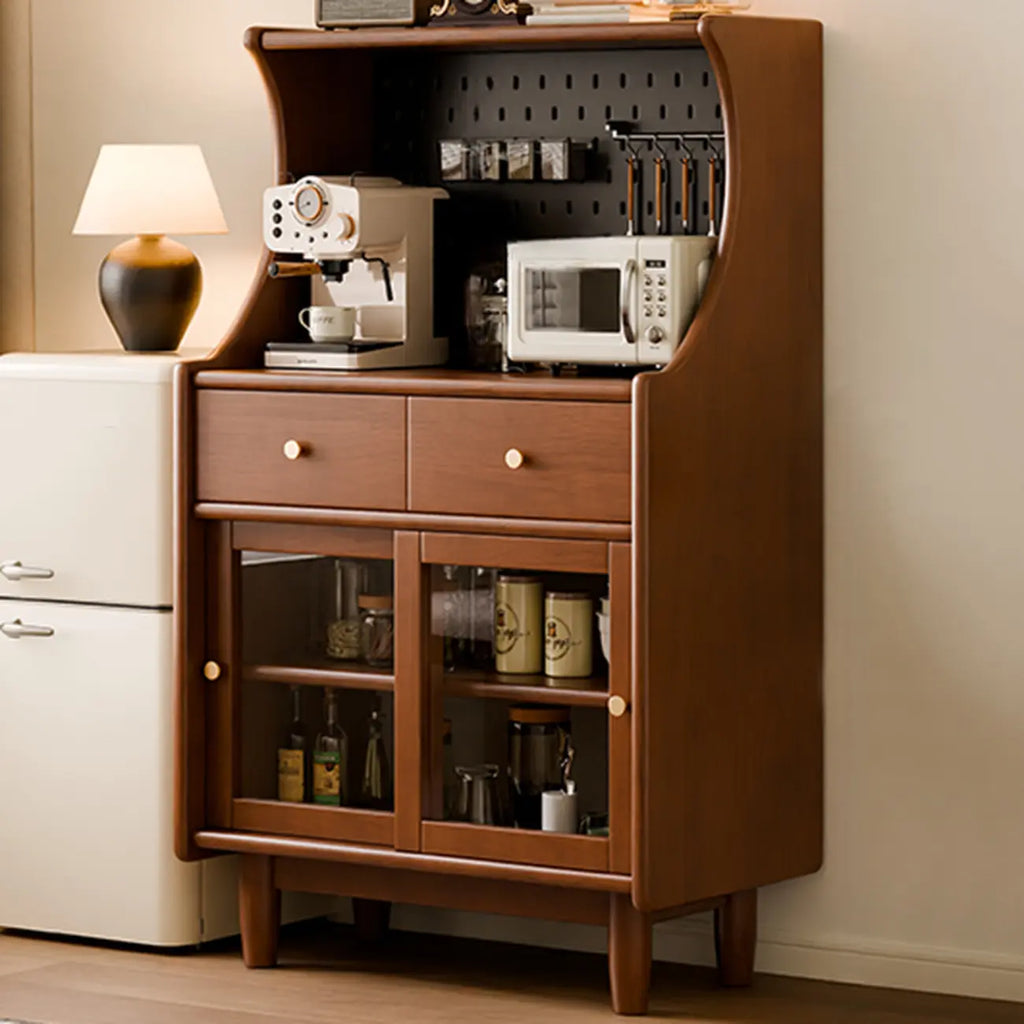 Lighting Cherry Wood 2-Drawer Open Storage Sideboard