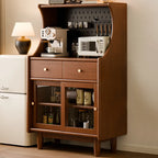Lighting Cherry Wood 2-Drawer Open Storage Sideboard