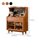 Lighting Cherry Wood 2-Drawer Open Storage Sideboard