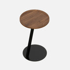 Living Room Brown Wood Top Metal C Shaped Side Table
