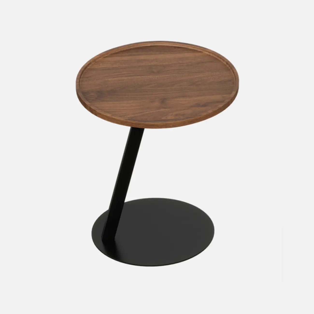 Living Room Brown Wood Top Metal C Shaped Side Table