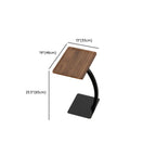 Living Room Brown Wood Top Metal C Shaped Side Table