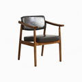 Modern Wooden Calfskin Upholstered Office Chair