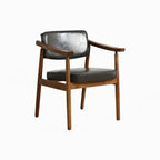 Modern Wooden Calfskin Upholstered Office Chair