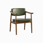 Modern Wooden Calfskin Upholstered Office Chair