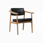Modern Wooden Calfskin Upholstered Office Chair
