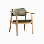 Modern Wooden Calfskin Upholstered Office Chair