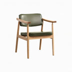 Modern Wooden Calfskin Upholstered Office Chair