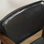 Modern Wooden Calfskin Upholstered Office Chair
