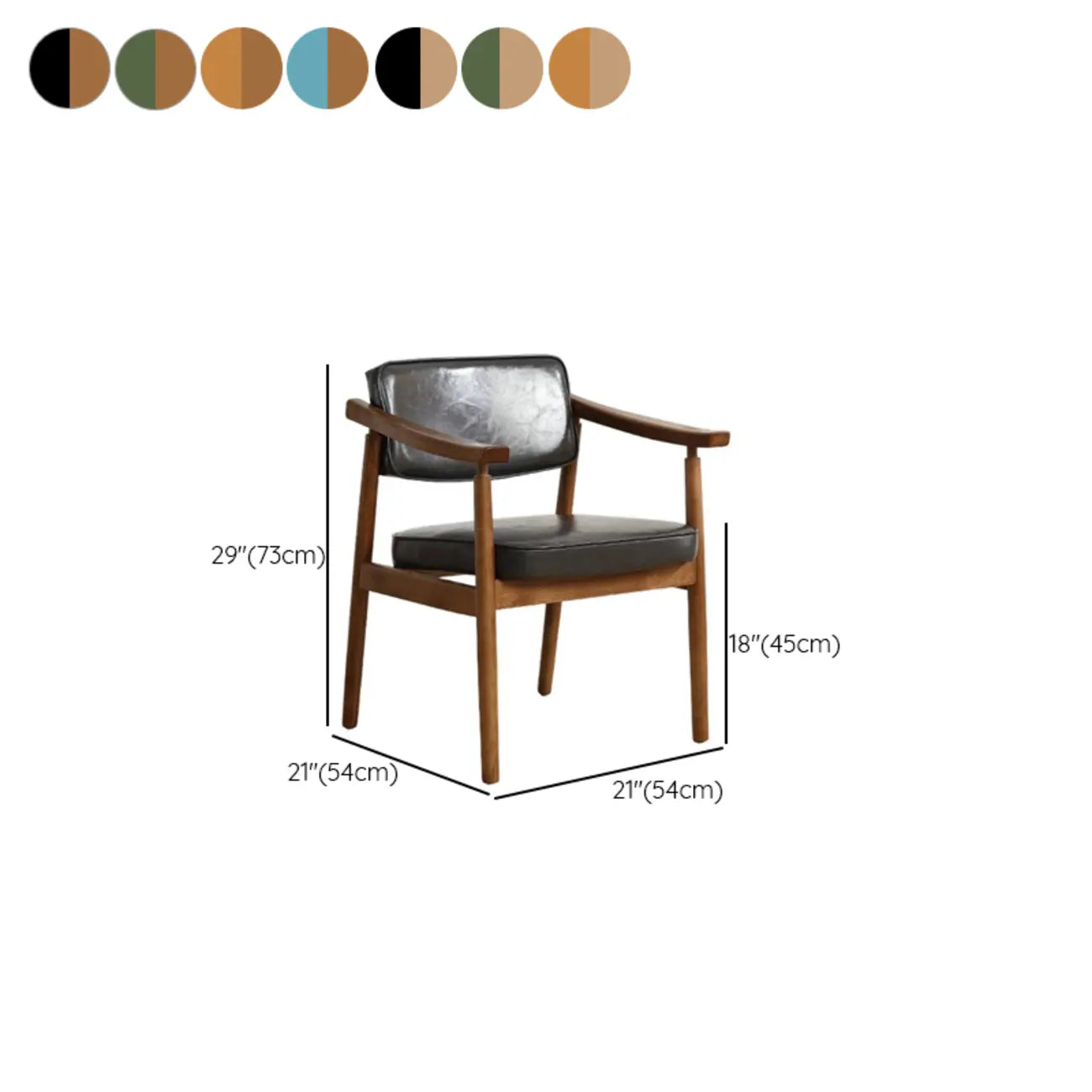 Modern Wooden Calfskin Upholstered Office Chair