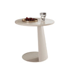 Black Minimalist Round Wood Steel C Shaped Side Table