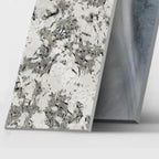 Contemporary C Shaped Stone Stainless Steel Side Table