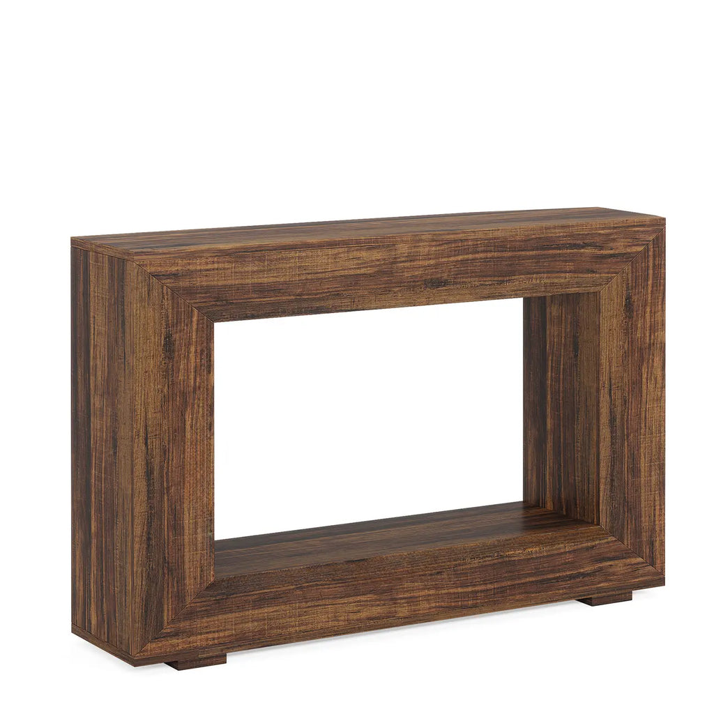 Vintage Wood Console Table Rectangular with Shelf