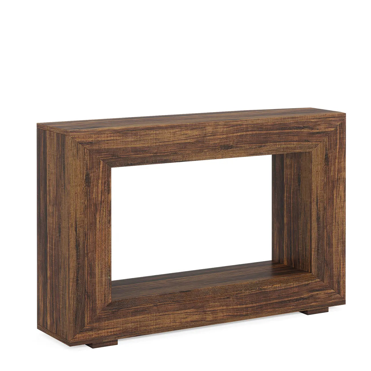 Vintage Wood Console Table Rectangular with Shelf