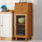 Modern Bamboo Narrow Buffet with Ample Storage