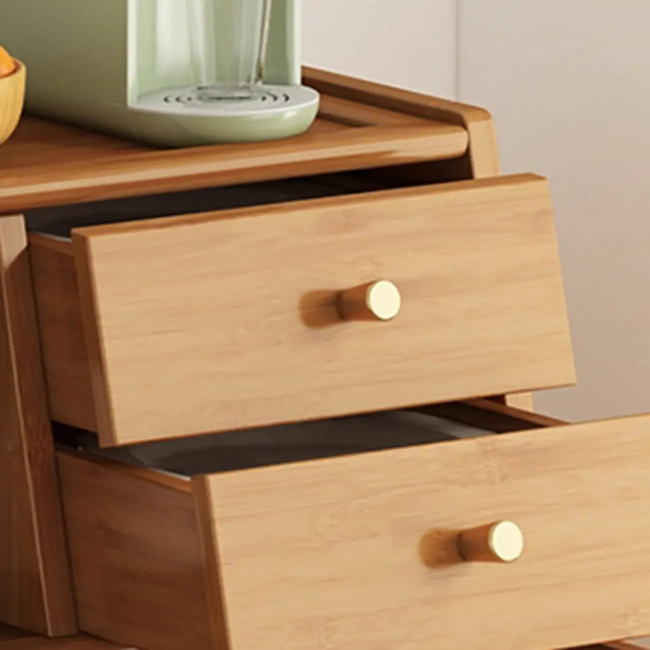 Modern Bamboo Narrow Buffet with Ample Storage