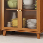 Modern Bamboo Narrow Buffet with Ample Storage