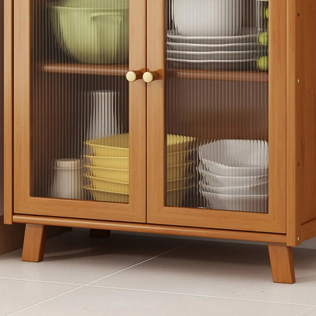 Modern Bamboo Narrow Buffet with Ample Storage