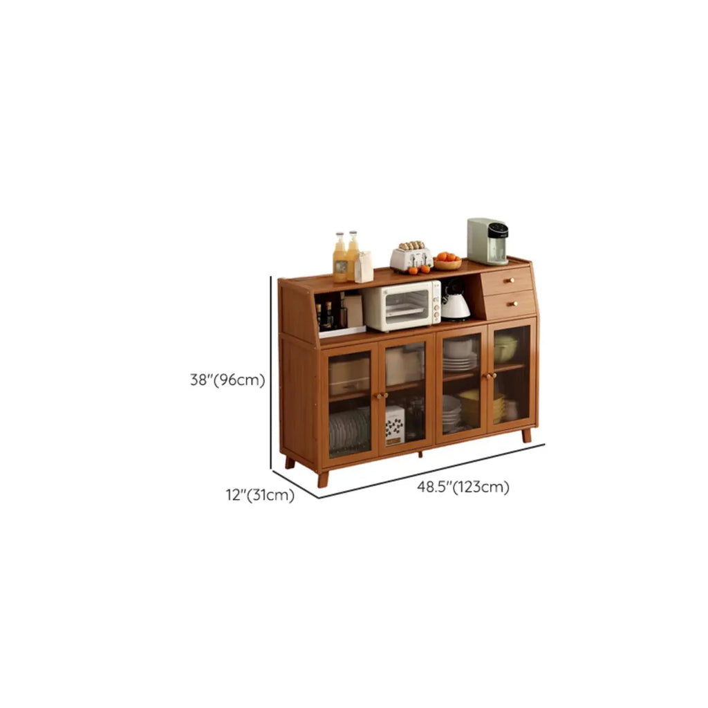 Modern Bamboo Narrow Buffet with Ample Storage