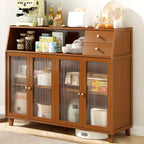 Modern Bamboo Narrow Storage Buffet Cabinet