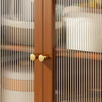 Modern Bamboo Narrow Storage Buffet Cabinet