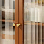 Modern Bamboo Narrow Storage Buffet Cabinet