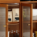 Modern Bamboo Narrow Storage Buffet Cabinet