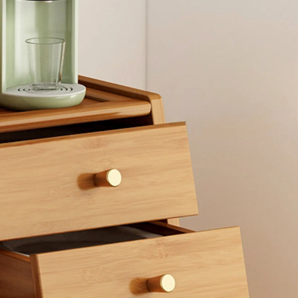 Modern Bamboo Narrow Storage Buffet Cabinet