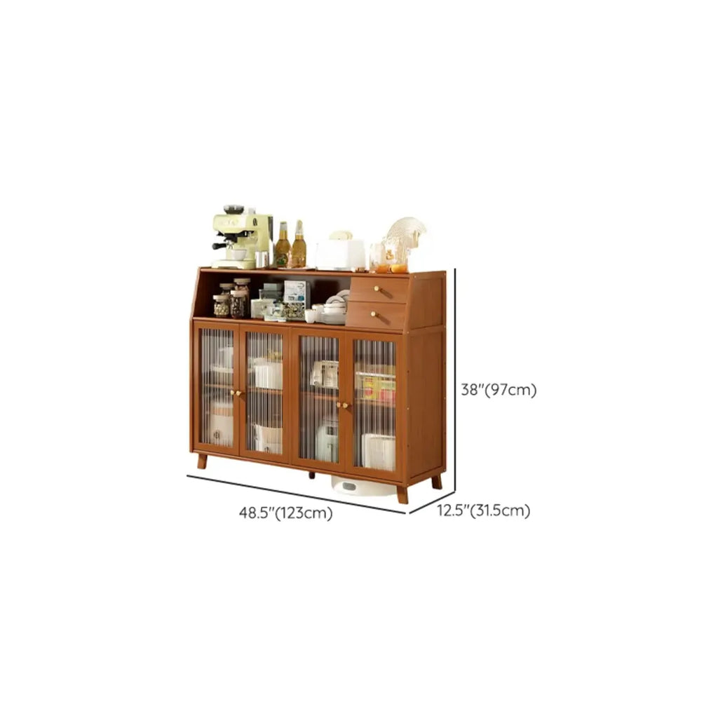 Modern Bamboo Narrow Storage Buffet Cabinet