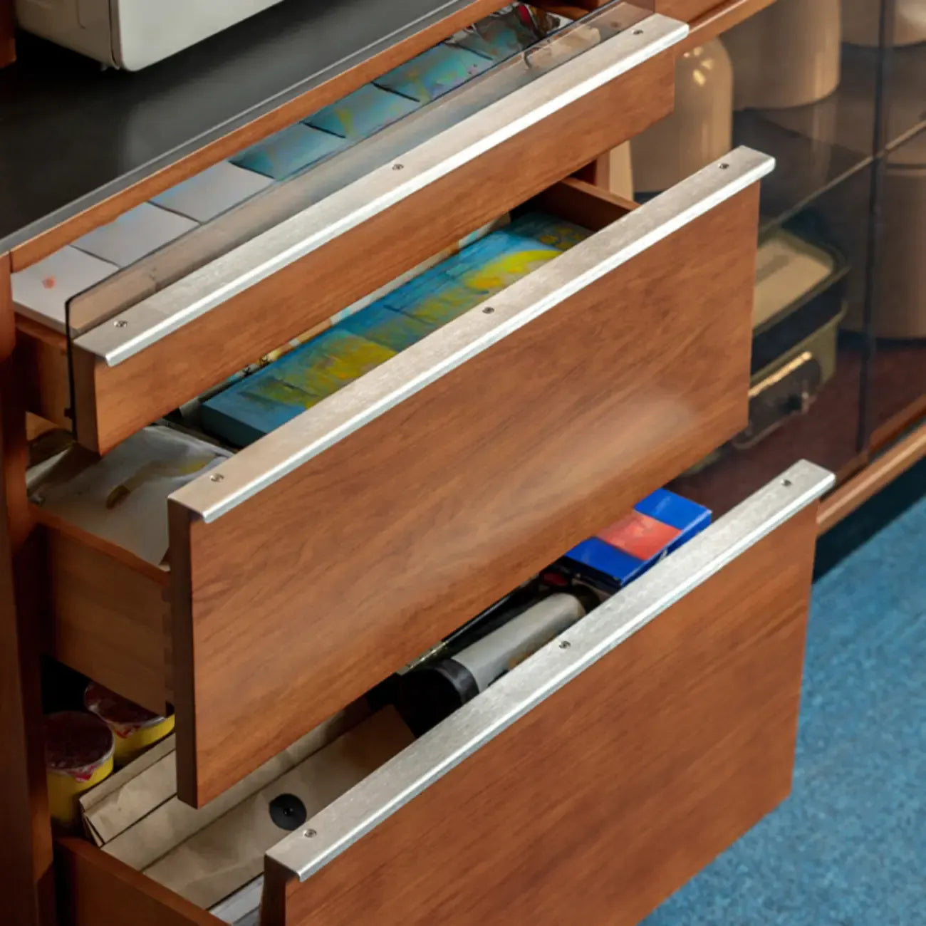 Modern Pine Boxwood Cherry Wood Buffet Sideboard