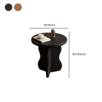 Modern Round Curved Base Wooden End Table for Living Room