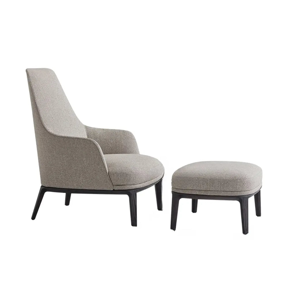 Modern High Back Living Room Accent Chair with Ottoman