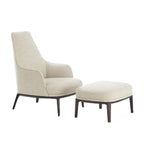 Modern High Back Living Room Accent Chair with Ottoman