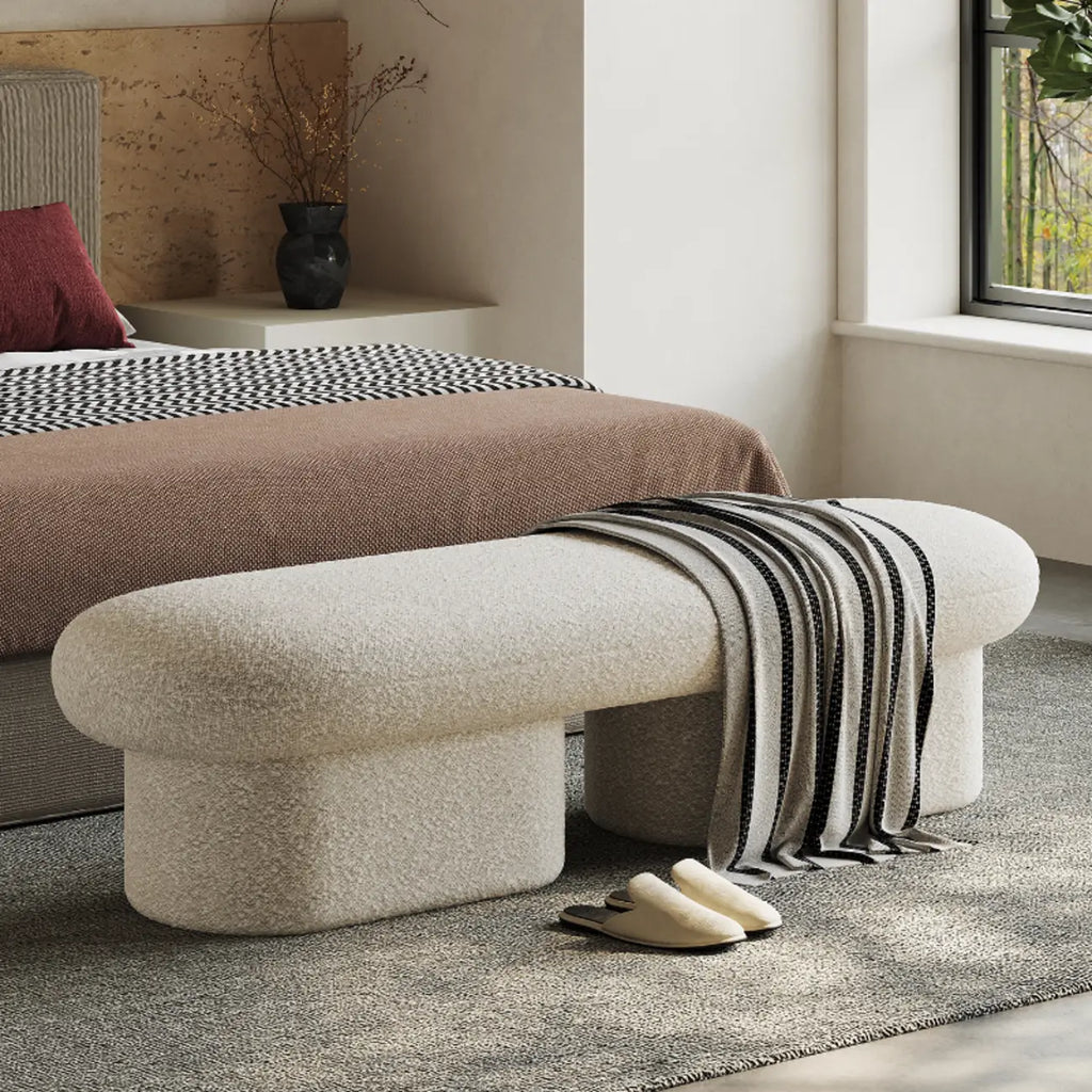 59 Contemporary Beige Upholstered Bedroom Bench