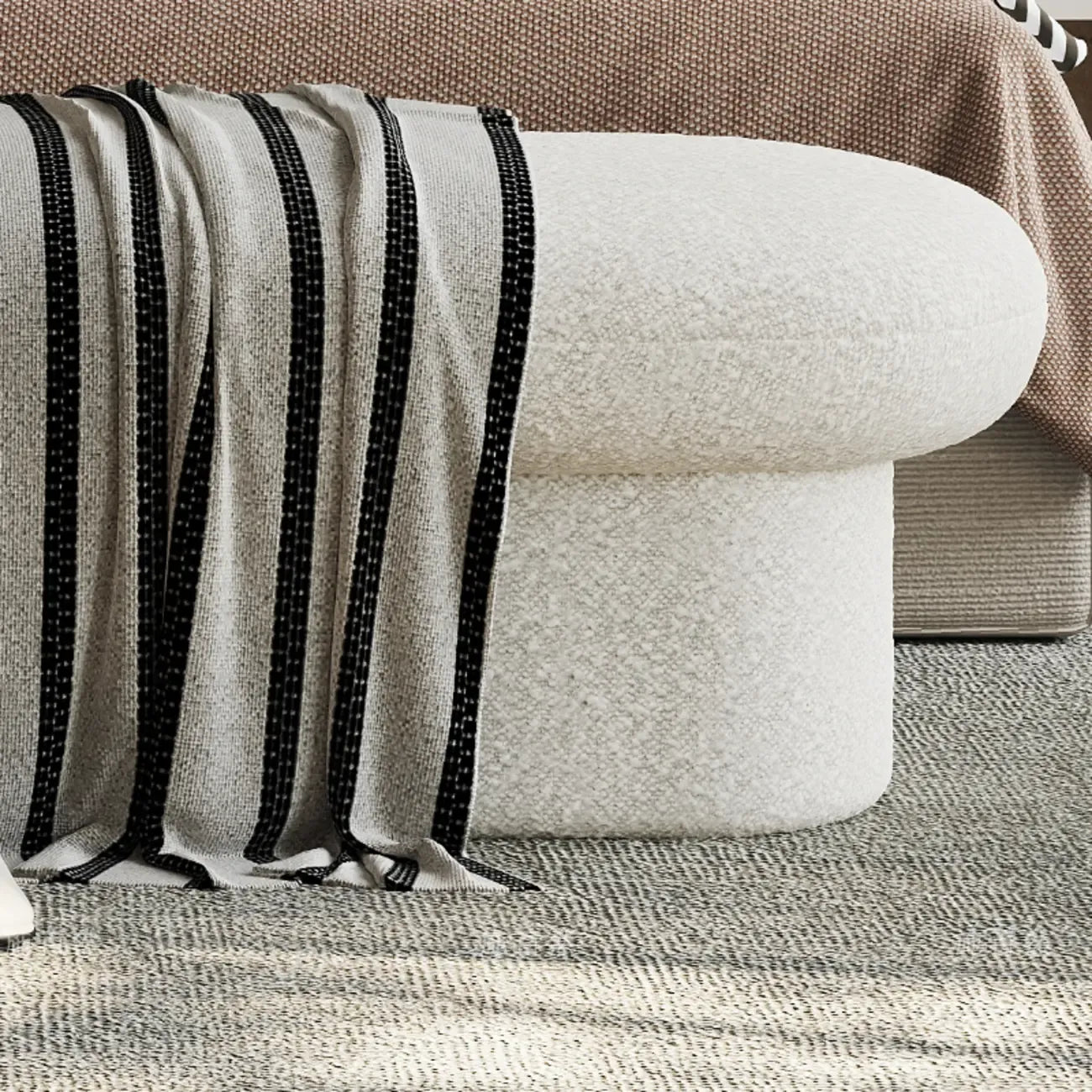 59 Contemporary Beige Upholstered Bedroom Bench