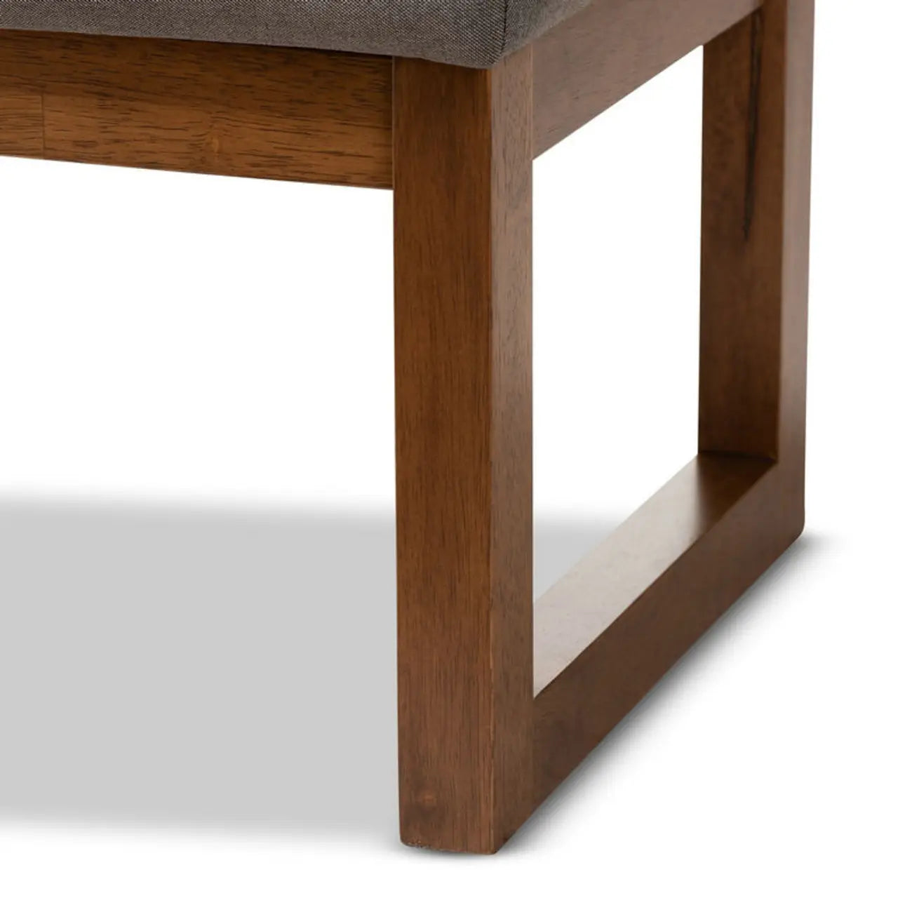 Traditional Upholstered Gray Bedroom Bench Wood Frame