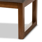 Traditional Upholstered Gray Bedroom Bench Wood Frame