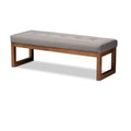 Traditional Upholstered Gray Bedroom Bench Wood Frame