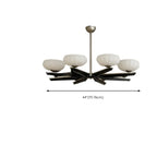 Gold Glass Flower Shaped Modern Linear Chandelier Light