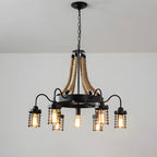 Black Rope Industrial Metal Vintage Chandelier Light