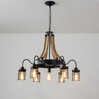 Black Rope Industrial Metal Vintage Chandelier Light