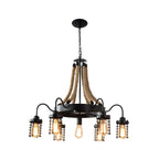 Black Rope Industrial Metal Vintage Chandelier Light