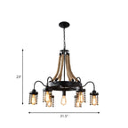 Black Rope Industrial Metal Vintage Chandelier Light