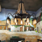 Black Rope Industrial Metal Vintage Chandelier Light