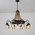 Black Rope Industrial Metal Vintage Chandelier Light